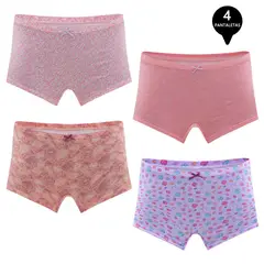 GIOVACCHINO - Calzon Boxer Pantaletta Algodón Niña Pack 4