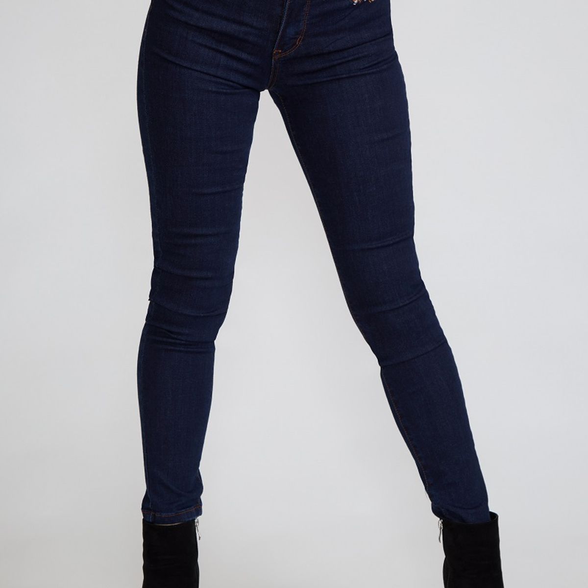TENTATION - Jeans Pitillo Bordado Azul Tentation
