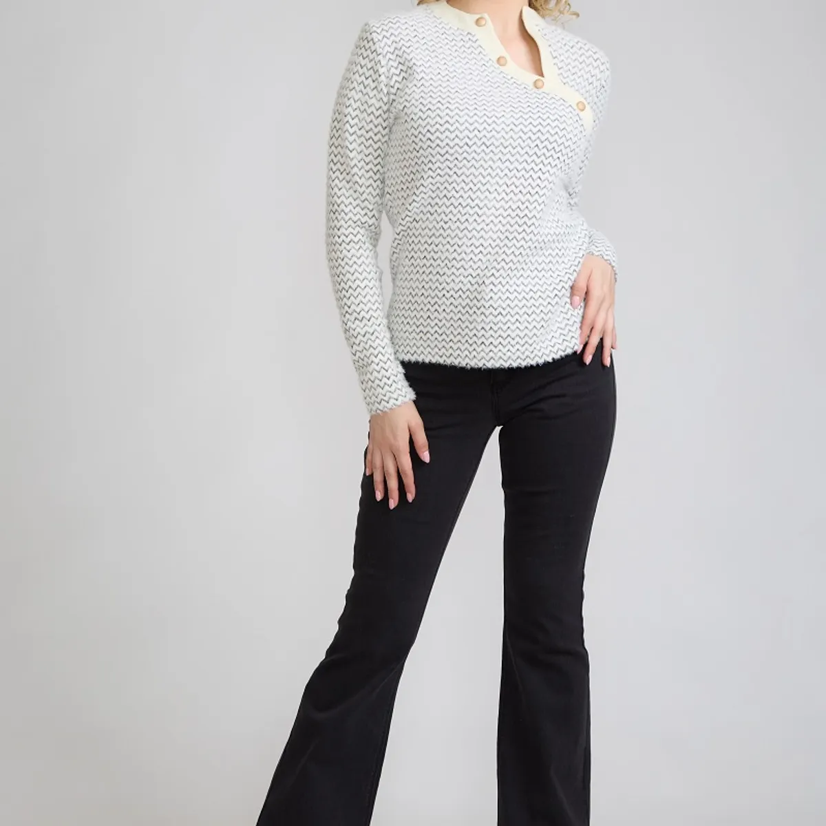 TENTATION - Jeans Flare Push Up Gris Tentation