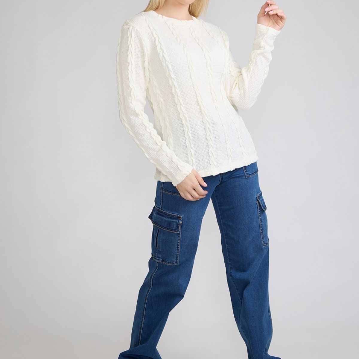 TENTATION - Jeans Cargo Push Up Azul Tentation