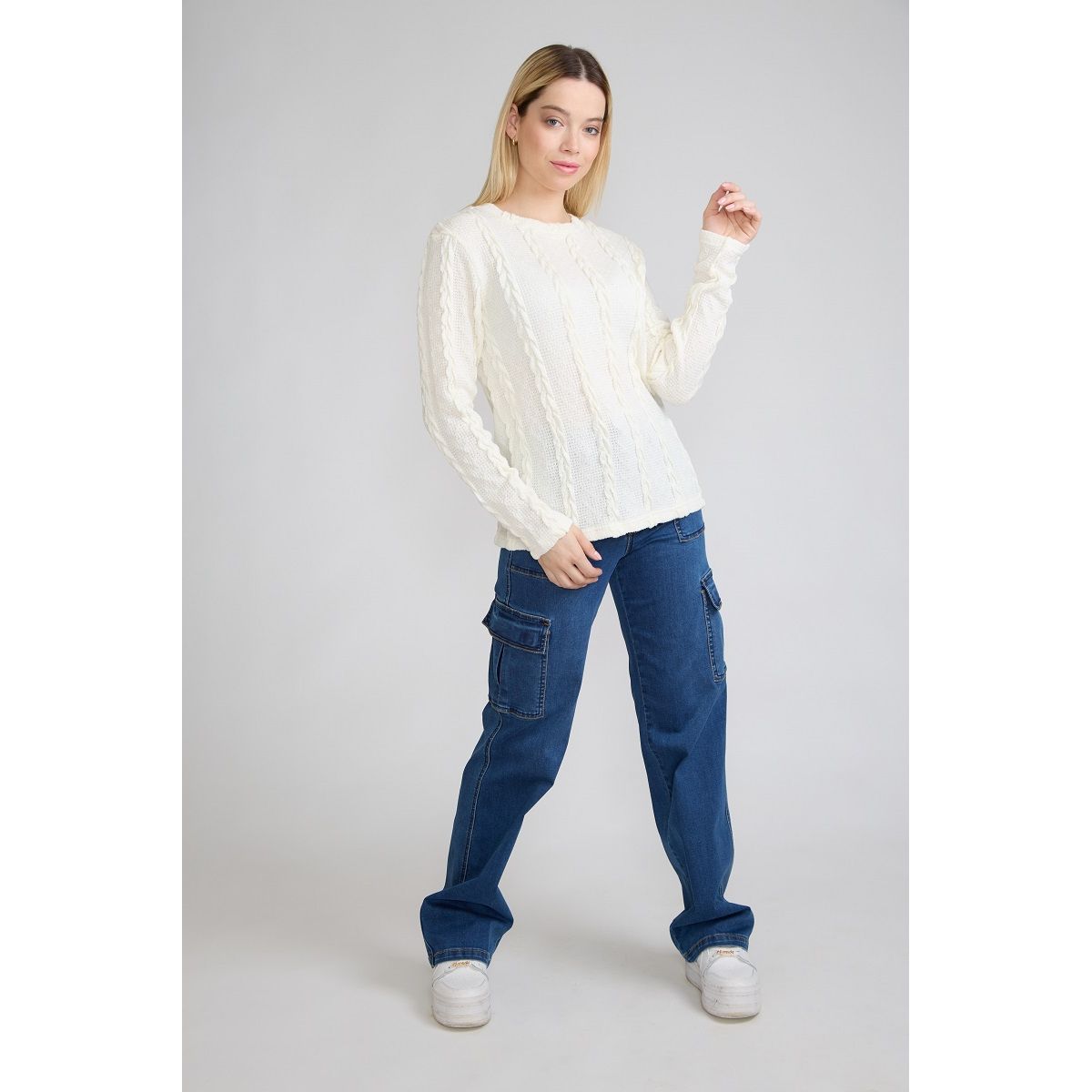 TENTATION - Jeans Cargo Push Up Azul Tentation