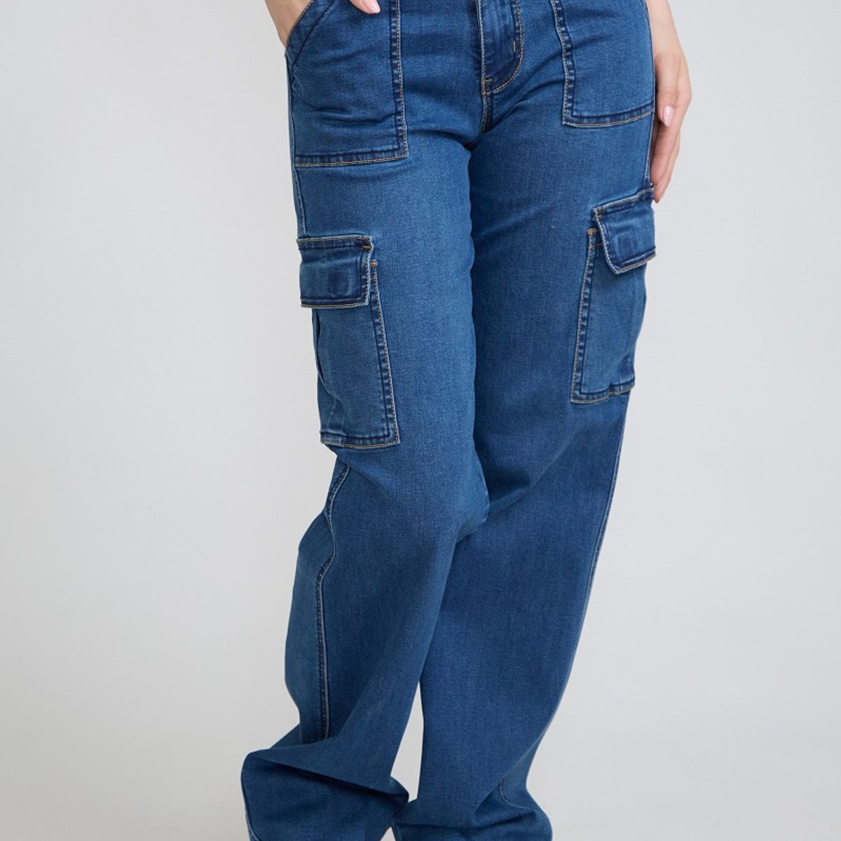 TENTATION - Jeans Cargo Push Up Azul Tentation