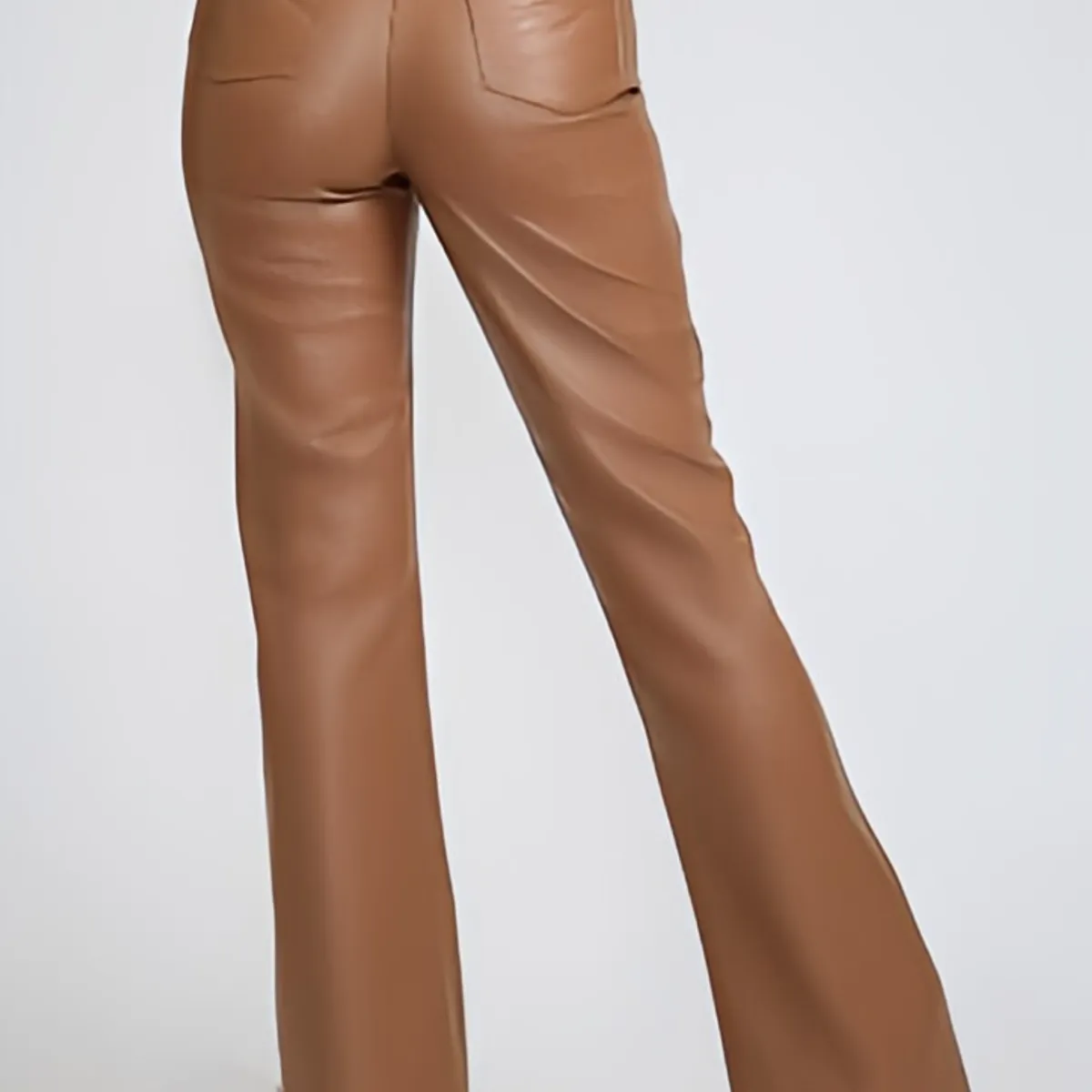 TENTATION - Pantalon PU Flare Coffee Tentation OFERTA CYBER