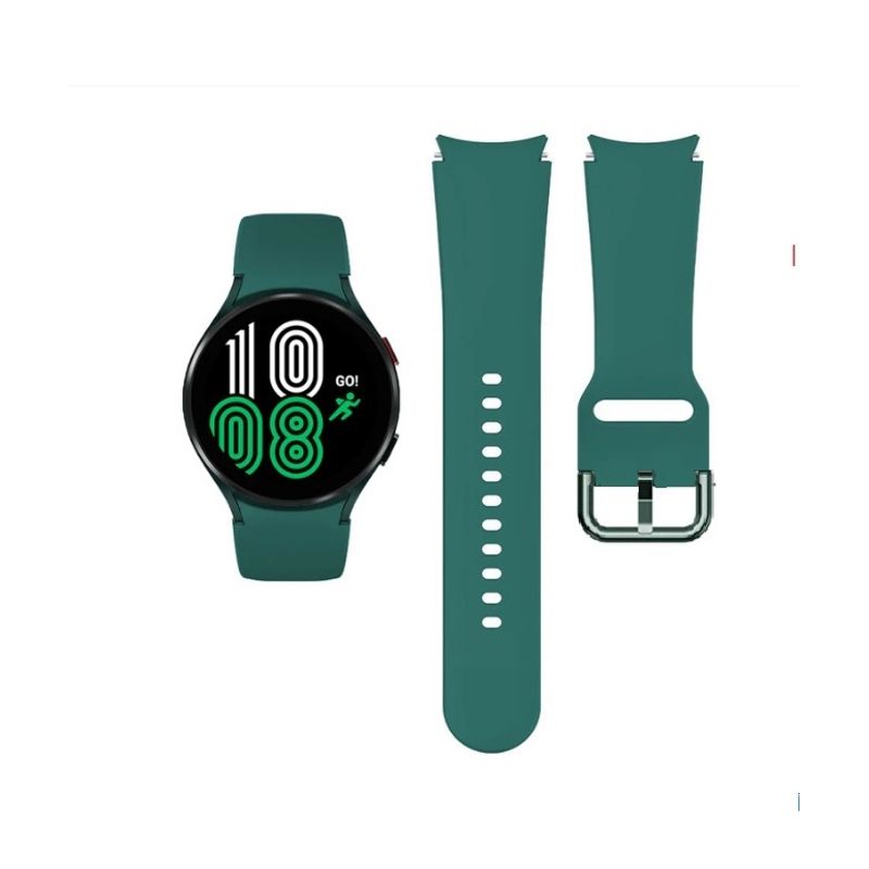 GENERICO - Correa Banda Silicona para Samusung Galaxy Watch 4 & 5 y 6 de 20mm Color Verde Oliva