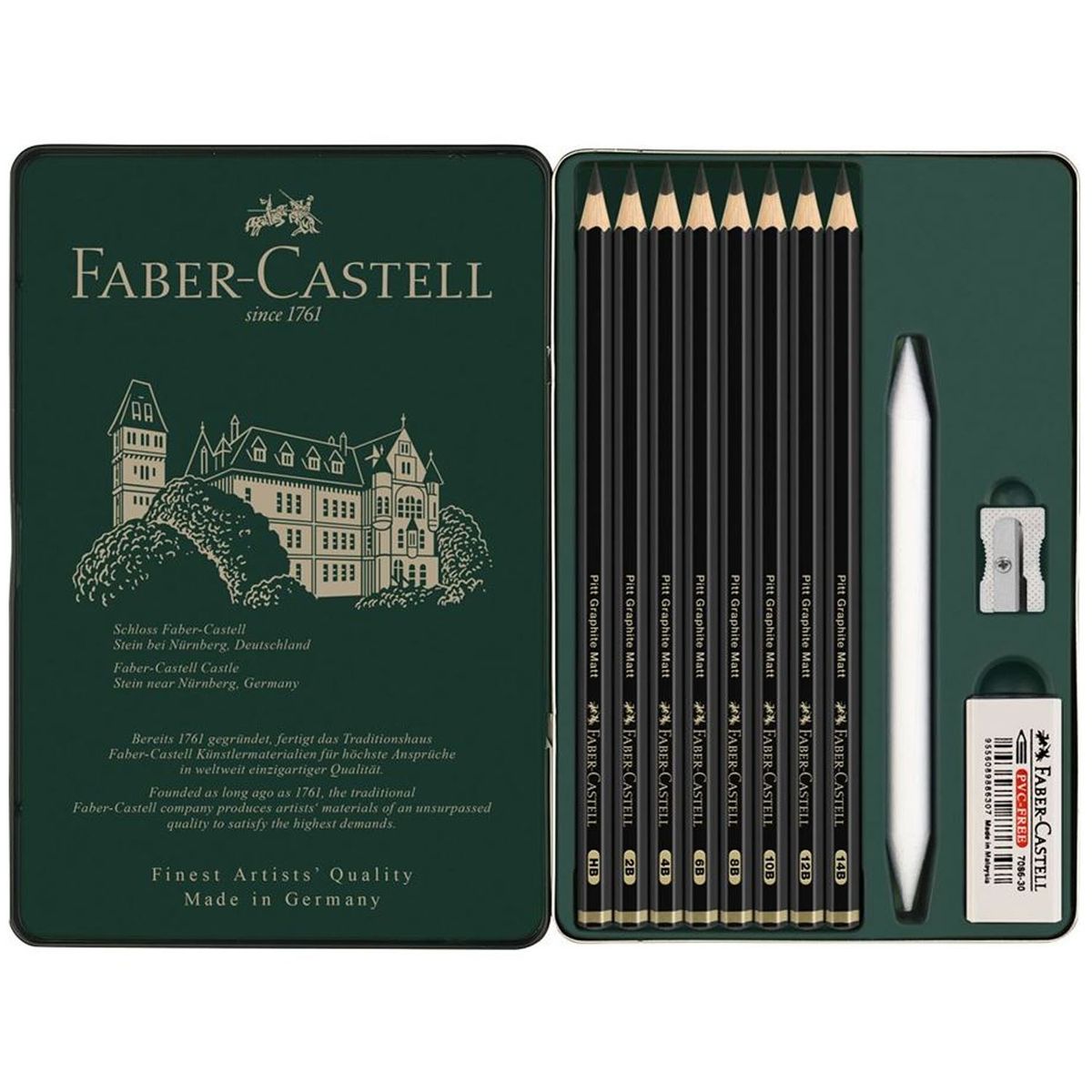 FABER-CASTELL - Lápices Grafito Faber-Castell Pitt Graphite Matt 11 pzas