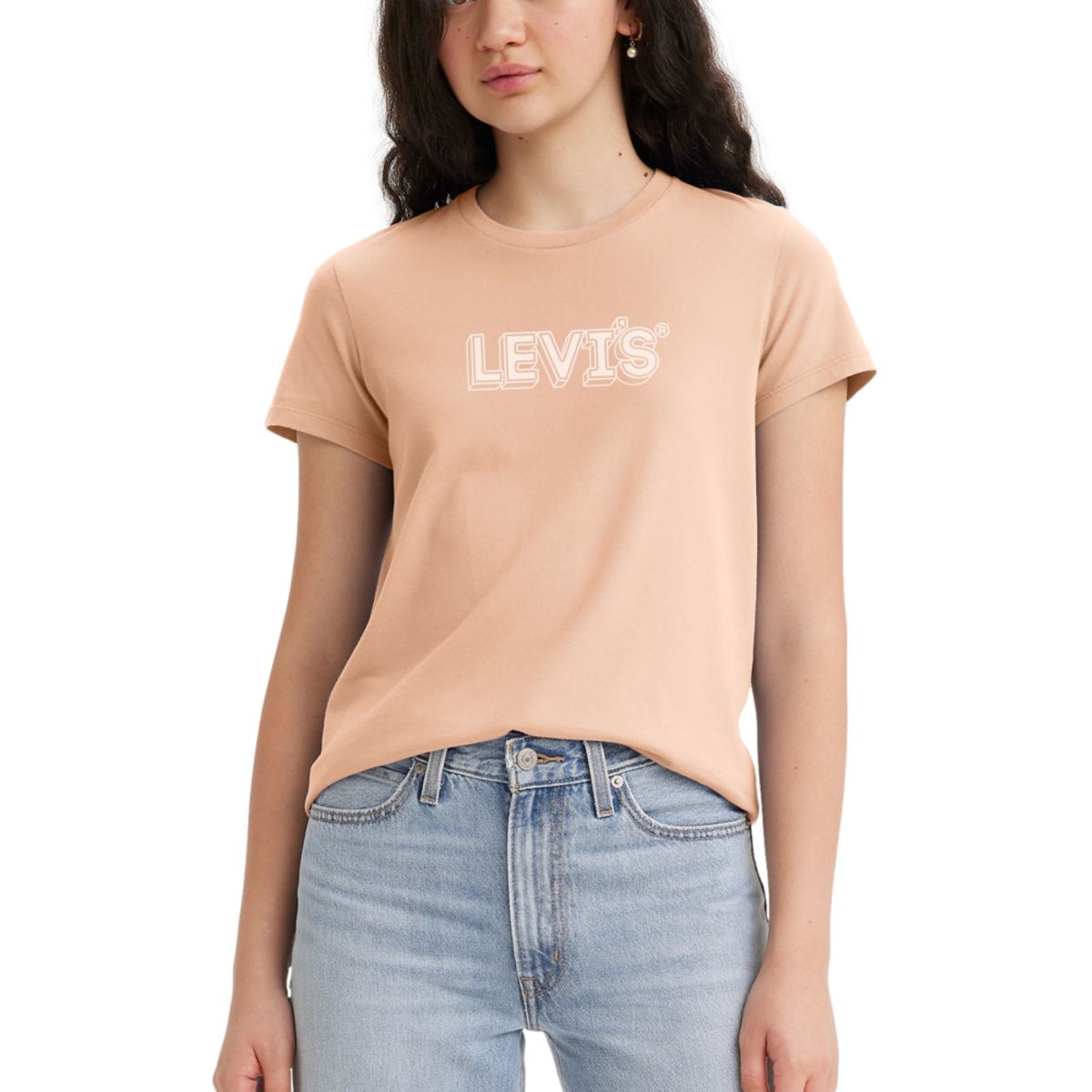 LEVIS - Polera Mujer Regular Fit Lisa Logo Rosado Levis