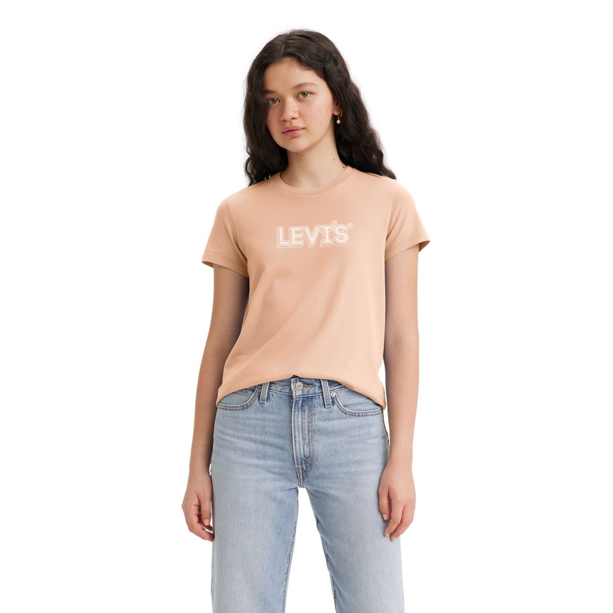 LEVIS - Polera Mujer Regular Fit Lisa Logo Rosado Levis