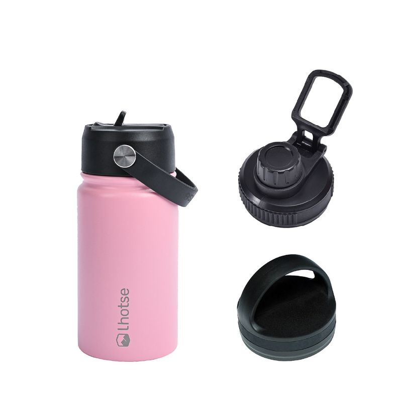 LHOTSE - Botella Térmica Niño Hydro 360ml Rosado + 2 Tapas Lhotse