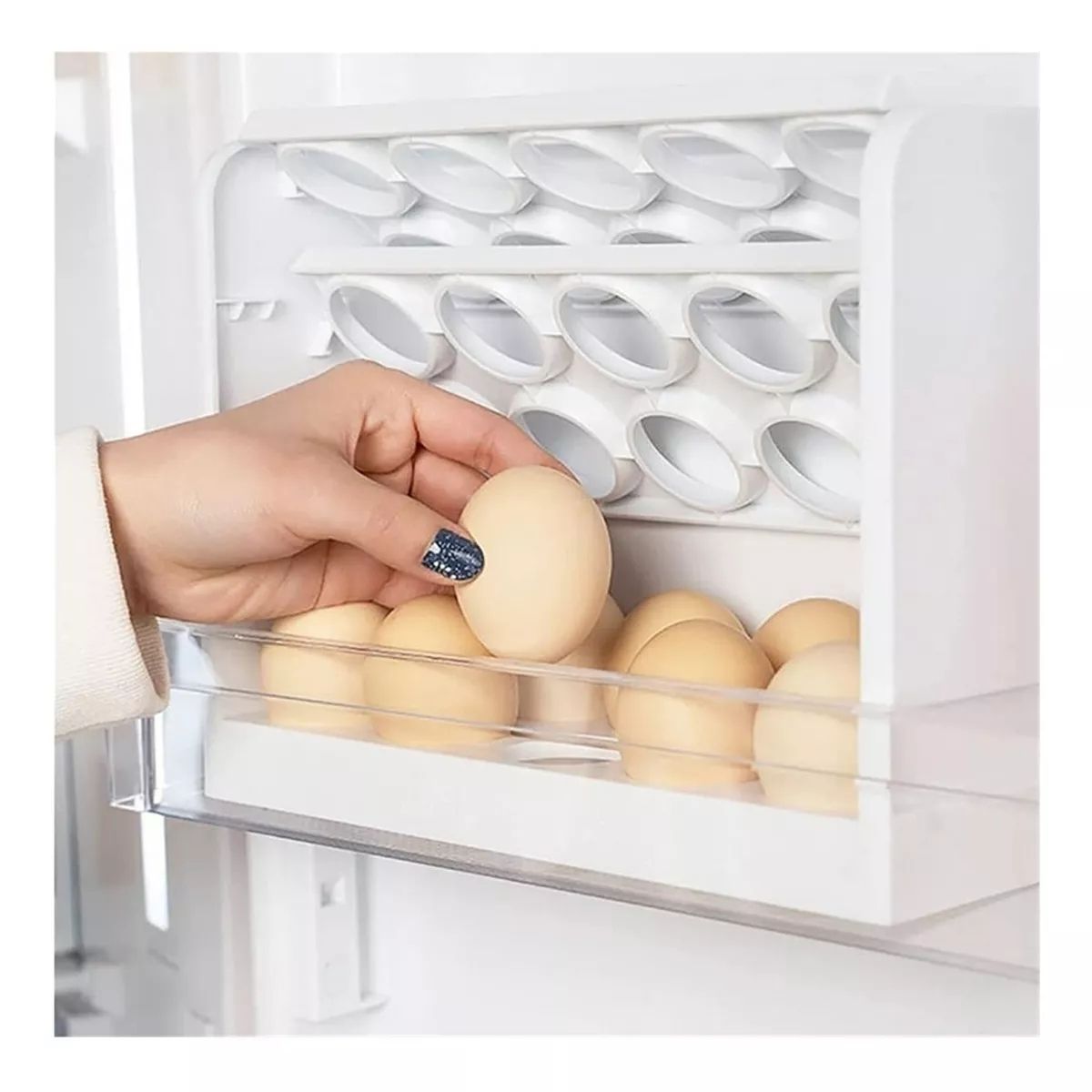 GENERICO - Organizador De Huevos Para Refrigerador Contenedor 30 Huevos