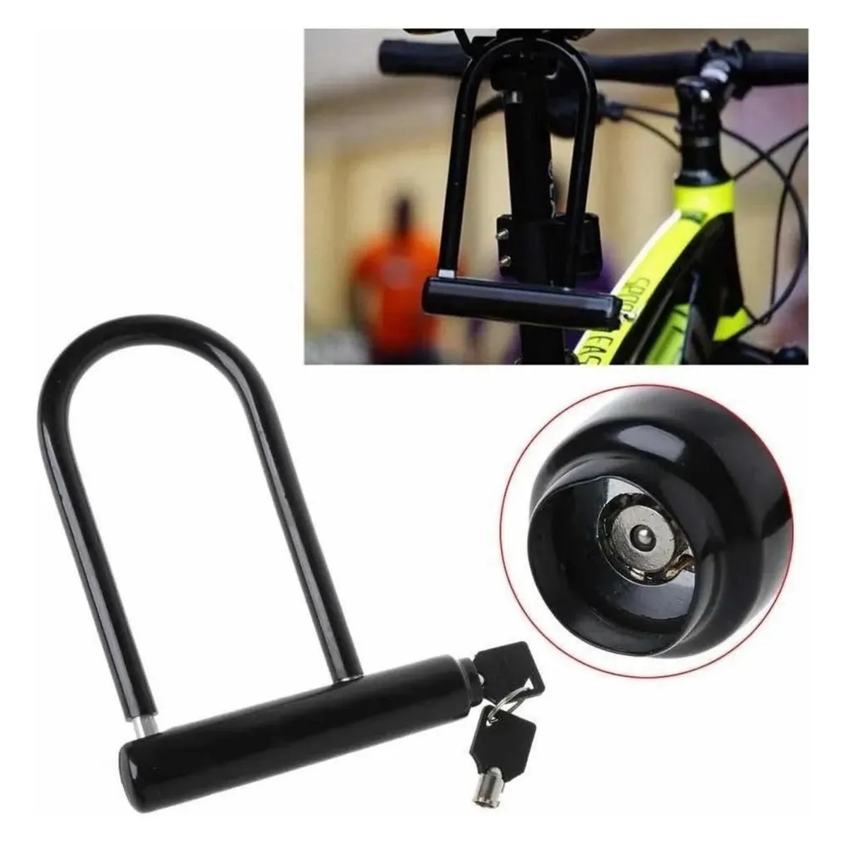 GENERICO - Candado De Seguridad U Bicicleta Con Soporte Seguridad Moto