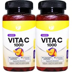 GENERICO - 2 x Vitamina C 1000 Mg 120 Comprimidos Aumenta Defensas