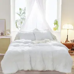 GENERICO - COBERTOR DE INVIERNO PELUDO BLANCO KING DIANA