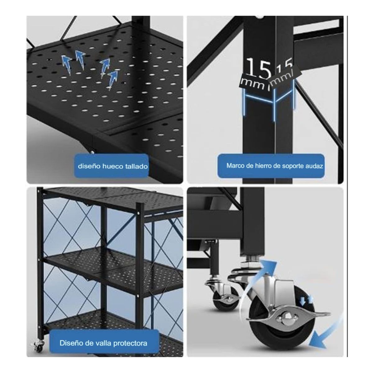 GENERICO - Organizador Triple de Acero Inoxidable con Estante Ajustable