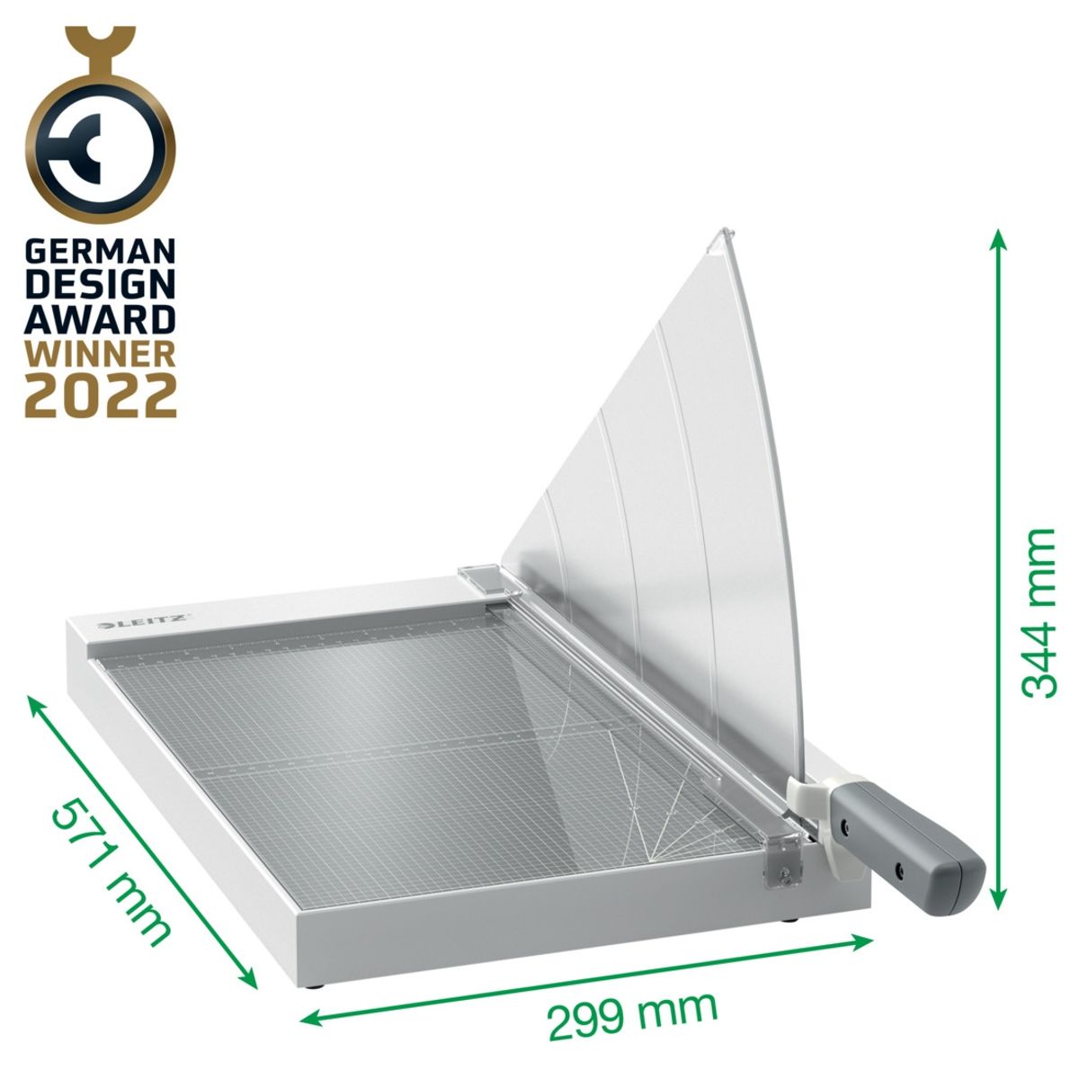 LEITZ - Guillotina de Palanca 1515G Home office A4 con Longitud de Corte 38 x 30 cm para 15 Hojas - Leitz