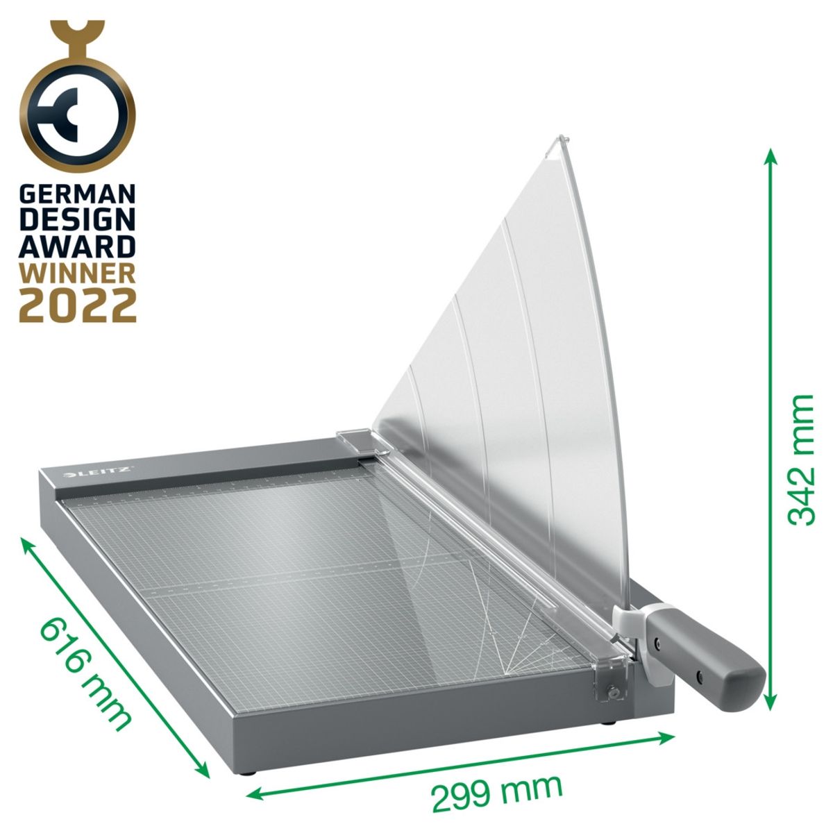 LEITZ - Guillotina de Palanca 1725G Precision Office Pro A3 con Longitud de Corte 42 x 30 para 25 hojas - Leitz