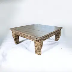 MUEBLES EL HERRERO - Mesa de centro Aurora cubierta celeste 110x110x45 cms