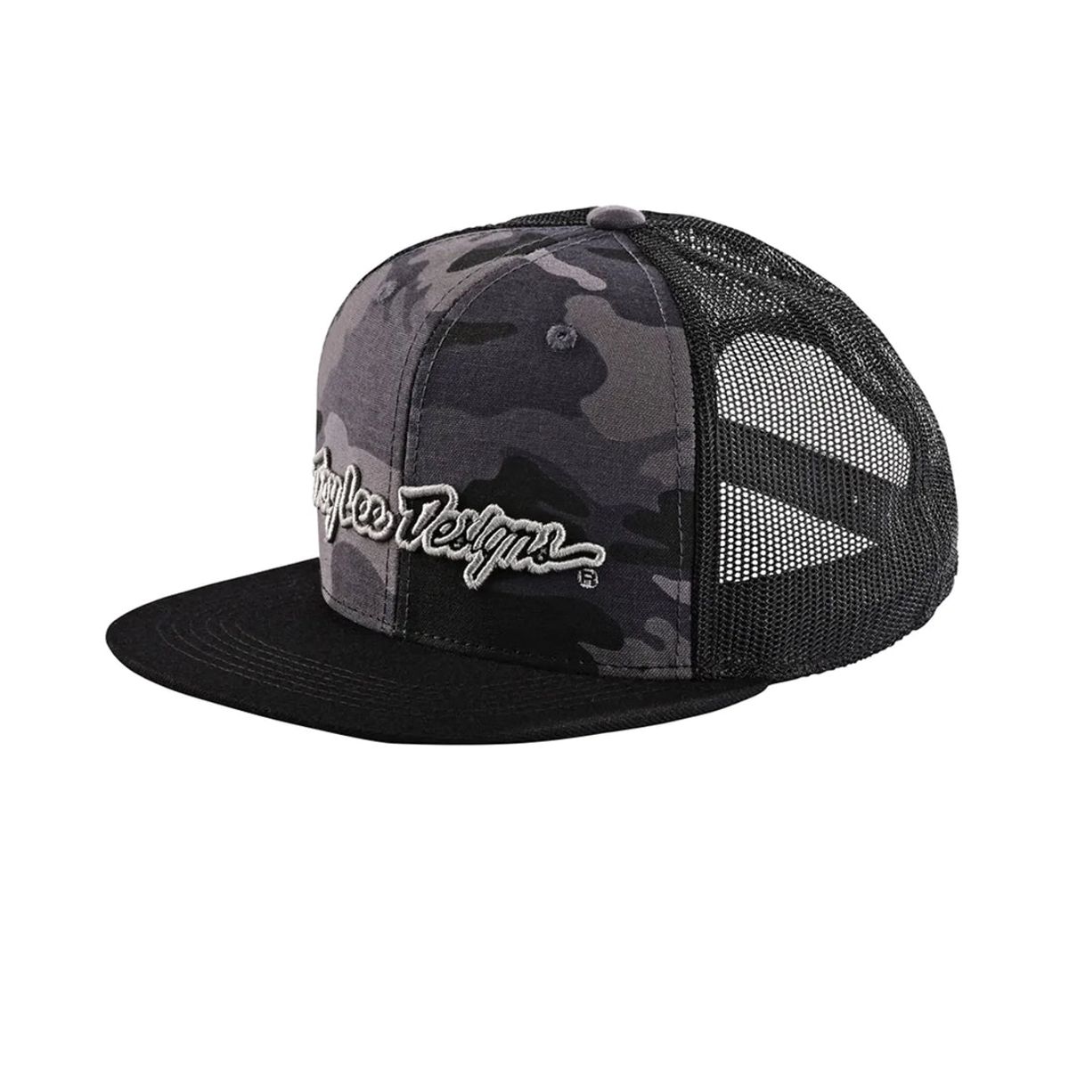 TROY LEE DESIGNS - Jockey Snapback Signature Camo Negro Silver Troy Lee Designs