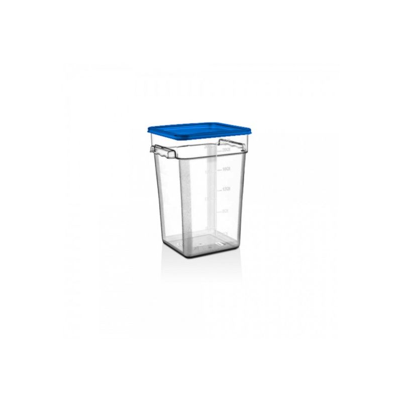 GASTROPLAST - RECIPIENTE POLICARBONATO CUADRADO 20.8 LT CON TAPA AZUL GASTROPLAST