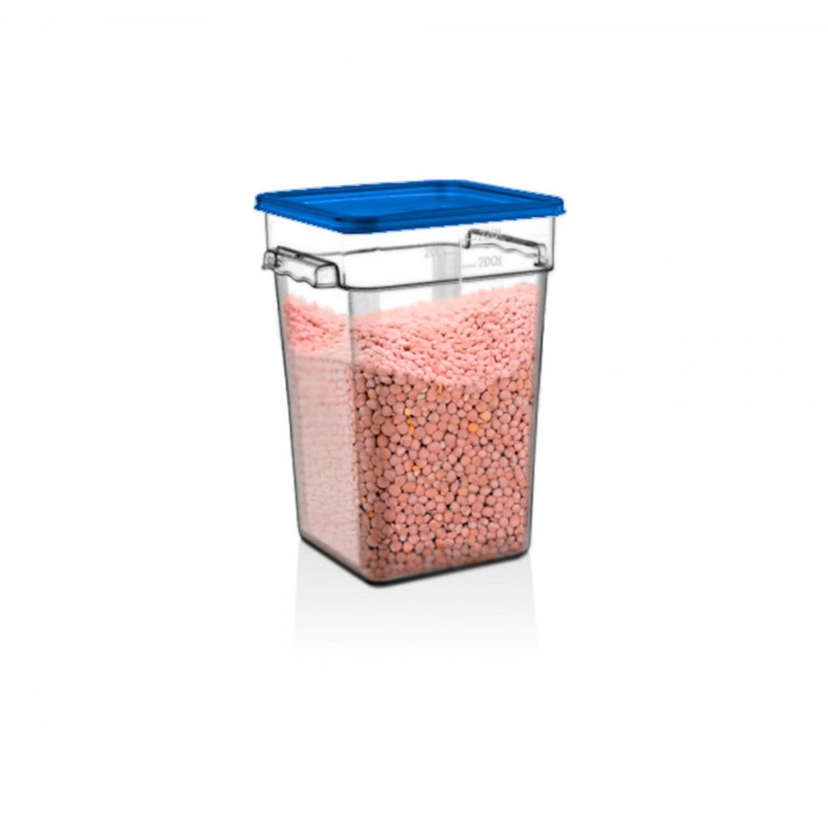 GASTROPLAST - RECIPIENTE POLICARBONATO CUADRADO 20.8 LT CON TAPA AZUL GASTROPLAST