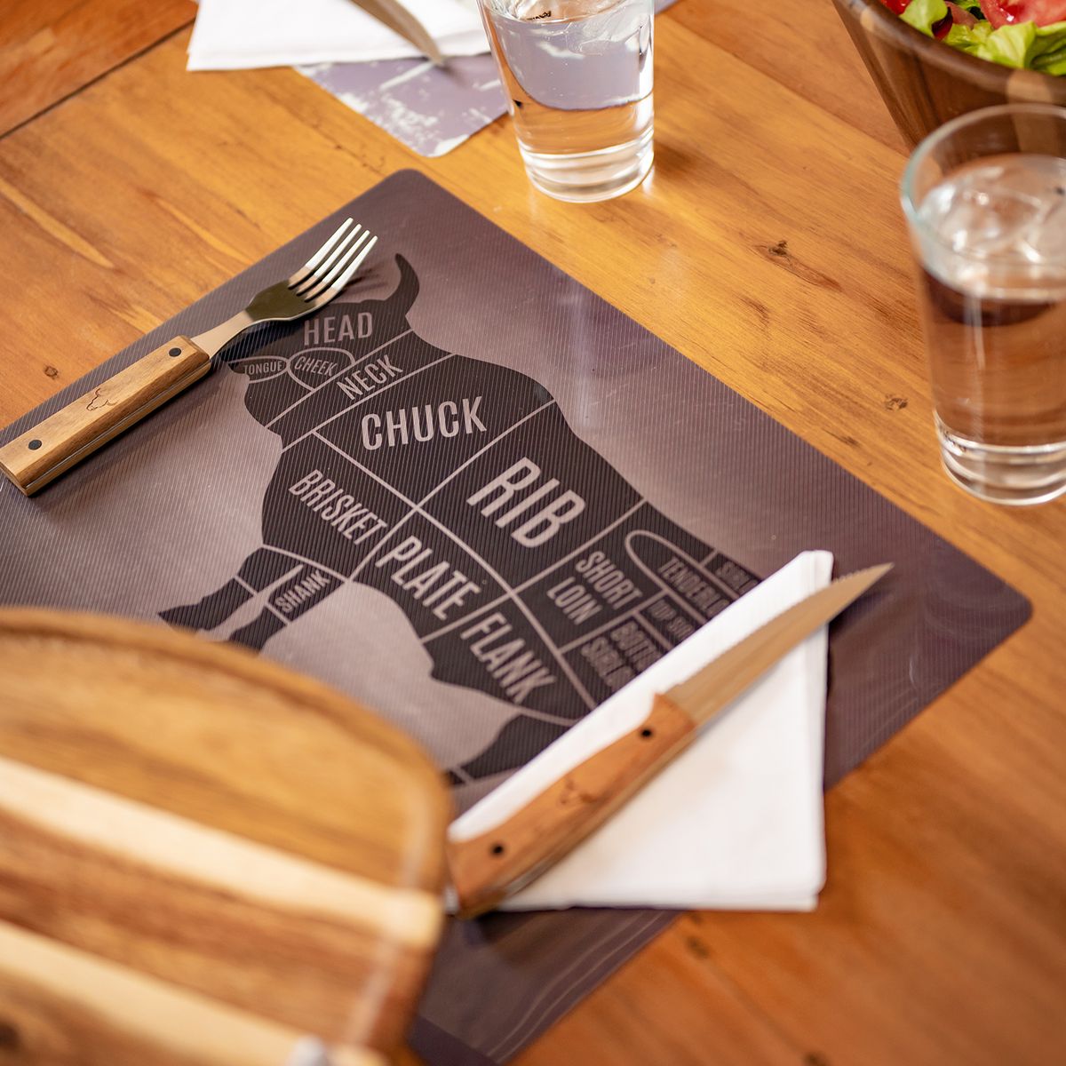 WAYU - Individual PVC Cortes Black Wayu