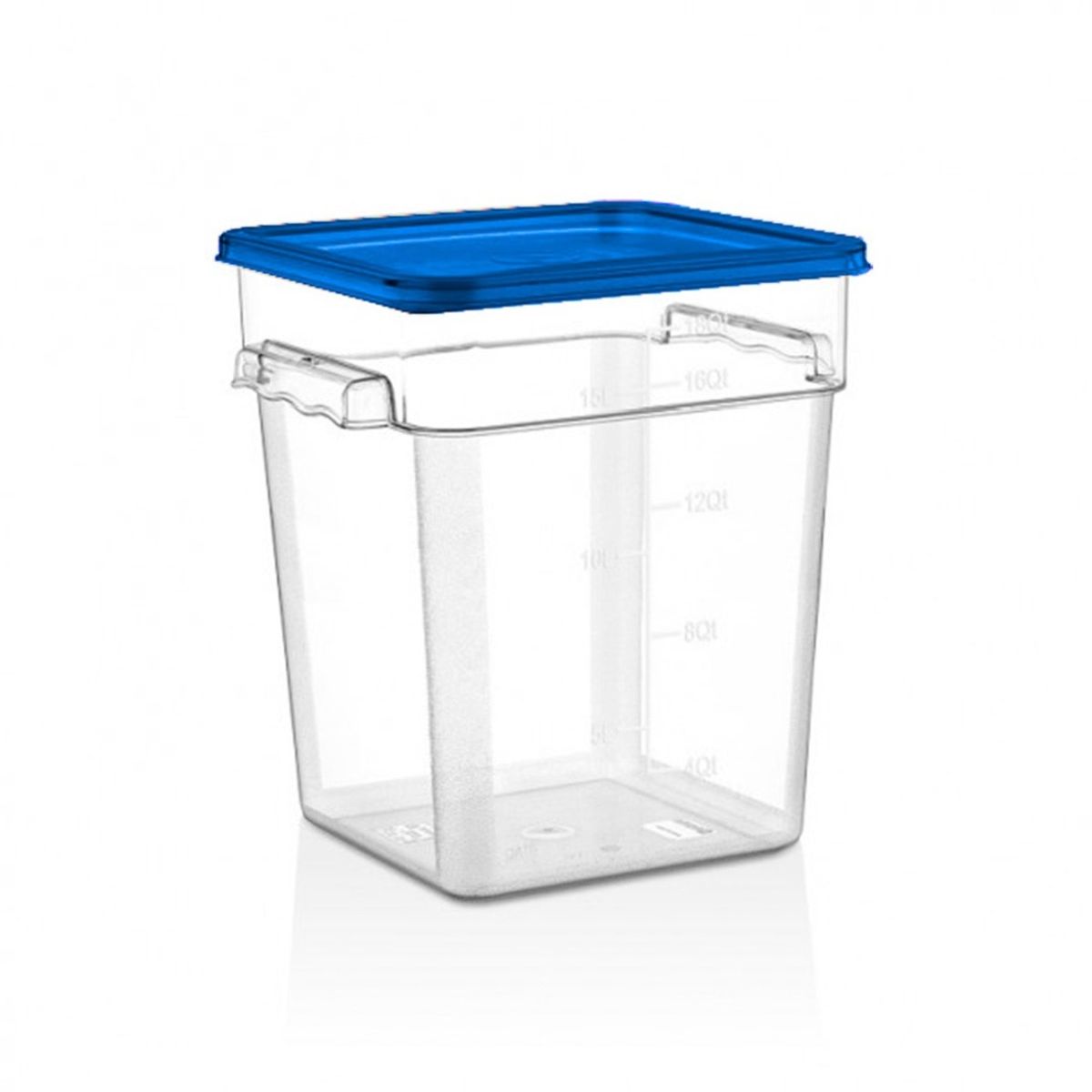 GASTROPLAST - RECIPIENTE POLICARBONATO CUADRADO 17,2 LT CON TAPA AZUL GASTROPLAST