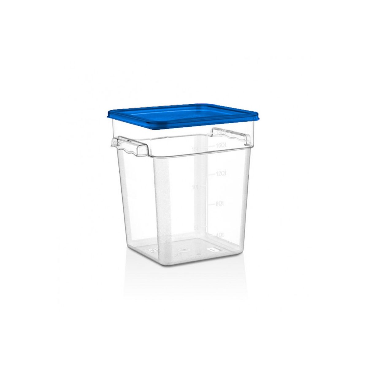 GASTROPLAST - RECIPIENTE POLICARBONATO CUADRADO 17,2 LT CON TAPA AZUL GASTROPLAST