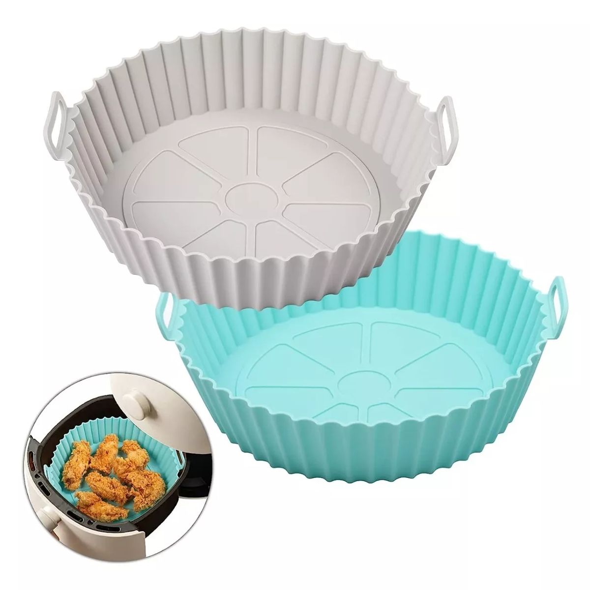 GENERICO - Pack X2 Molde Silicona Antiadherente Para Freidora De Aire