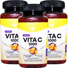 GENERICO - 3 x Vitamina C 1000 Mg 120 Comprimidos Aumenta Defensas