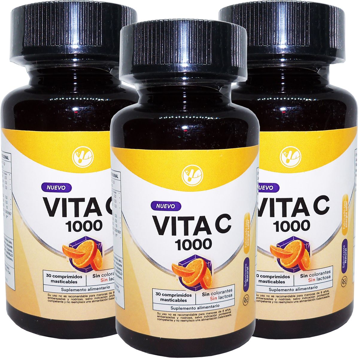 NATURAL FARM - 3 x Vitamina C 1000 Mg 30 Comprimidos Aumenta Defensas