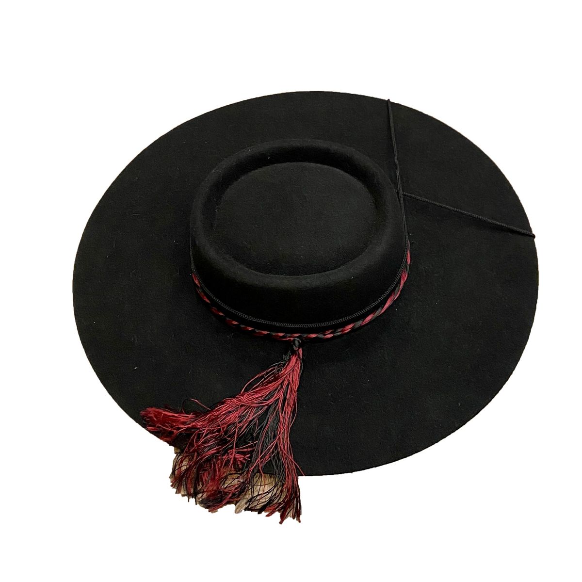 GENERICO - Sombrero Huaso Nacional Paño negro-detalle en seda-Corralero Sastreria