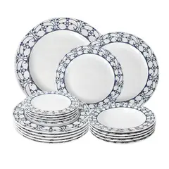 DANNY HOME - Juego de Vajillas Porcelana Estilo Nórdico 18 Piezas