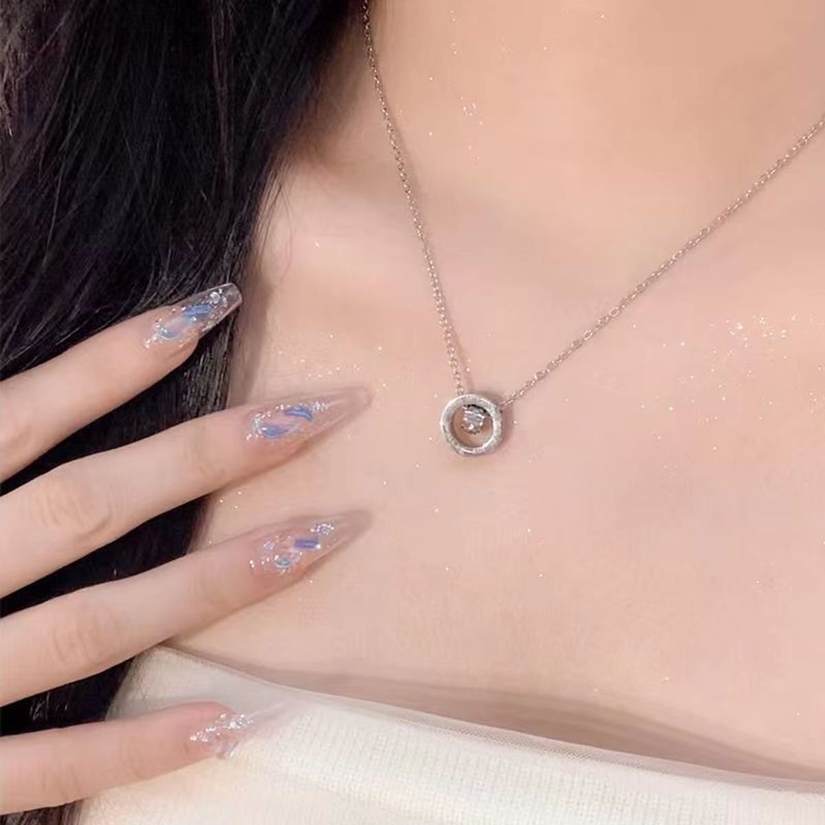 VATYERTY - Collar con diseño de redondo Amarillo Oro