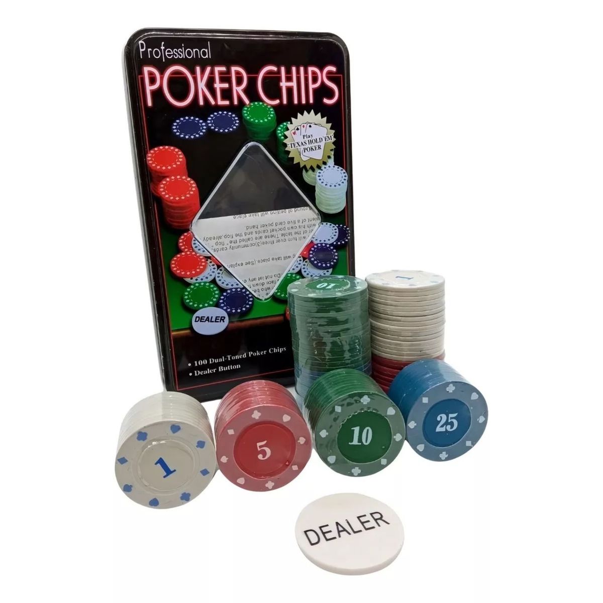 GENERICO - Set De Juego Poker 100 Piezas Profesional Poker