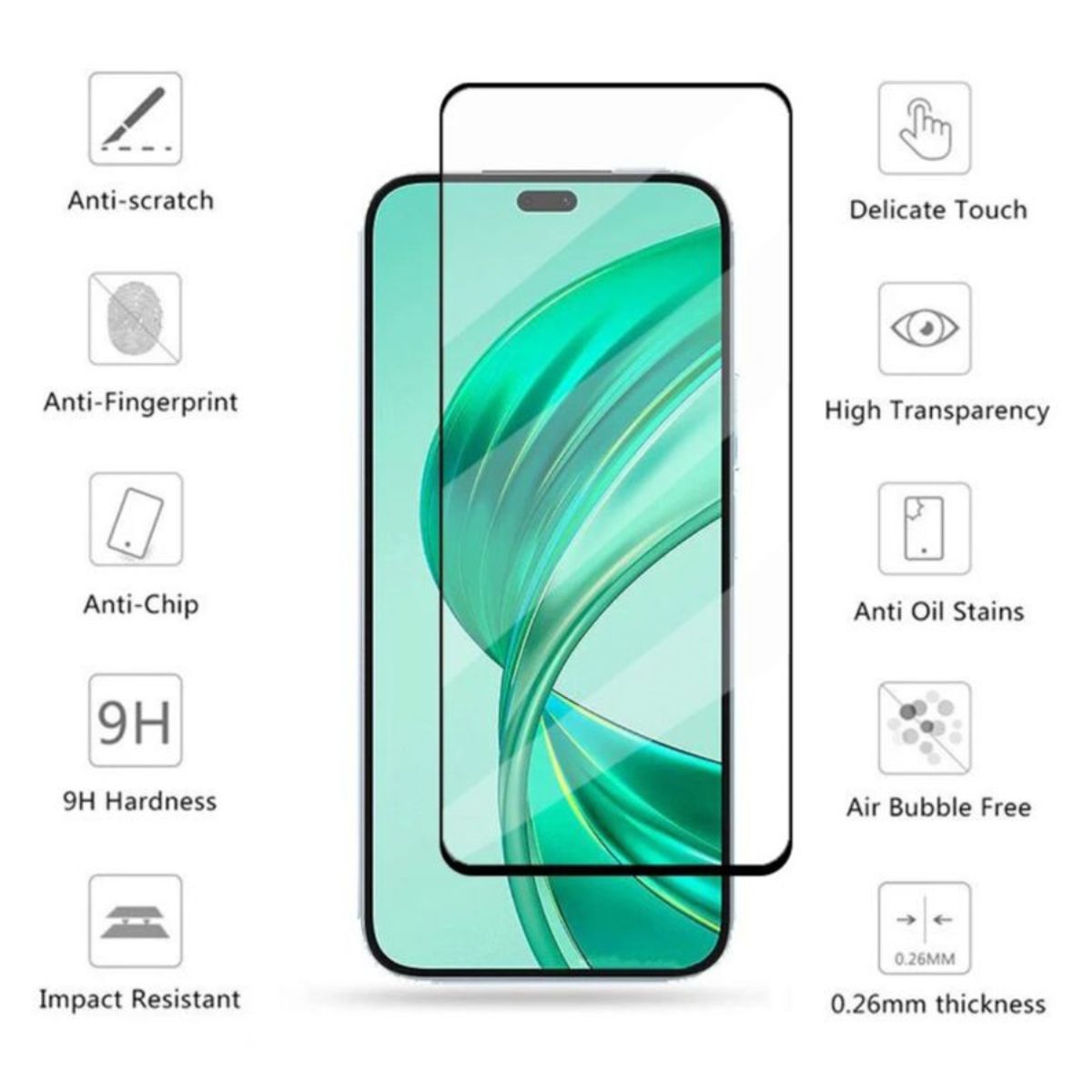 GENERICO - Lamina Mica Vidrio Templado Completa Para Honor X8b 5G