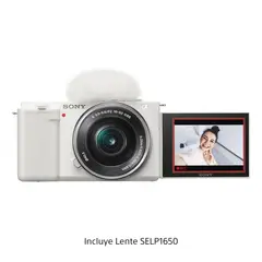 SONY - Cámara con lente intercambiable para vloggers ZV-E10L Blanca