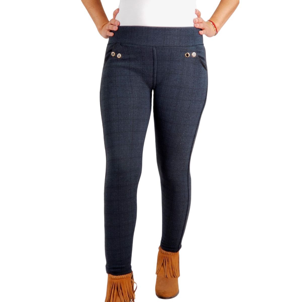 LOOK SHOP - Pantalón Calza Forro Piel Bolsillo Tiro Alto 31