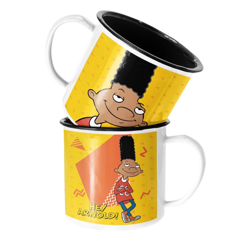 SM - Taza Enlozada Lechera Hey Arnold Gerald - Blanco