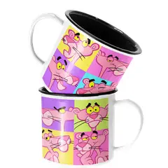 SM - Taza Enlozada Lechera Pantera Rosa Pop Animacion - Blanco
