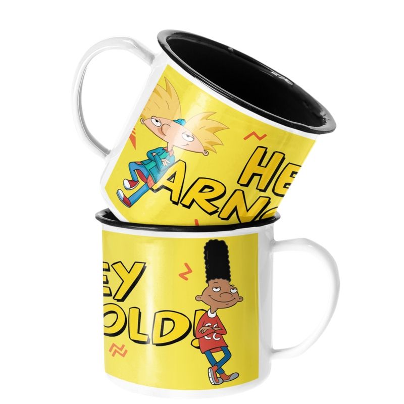 SM - Taza Enlozada Lechera Hey Arnold Arnold y Gerald SM