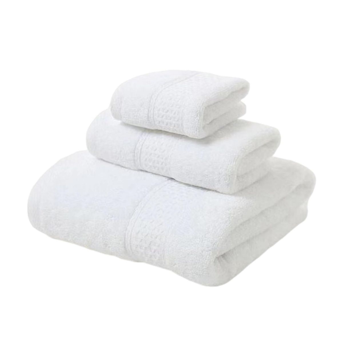 GENERICO - Pack 3 Toallas Blancas Cuerpo Manos Y Cara 100% Algodon