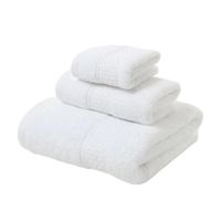 Pack 3 Toallas Blancas Cuerpo Manos Y Cara 100% Algodon