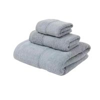 Pack 3 Toallas Gris Cuerpo Manos Y Cara 100% Algodon