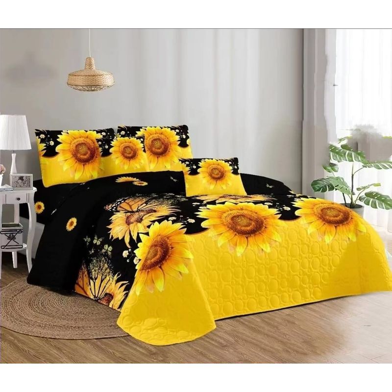 GENERICO - CUBRECAMA  DE VERANO TELA QUILTS GIRASOL meipulis
