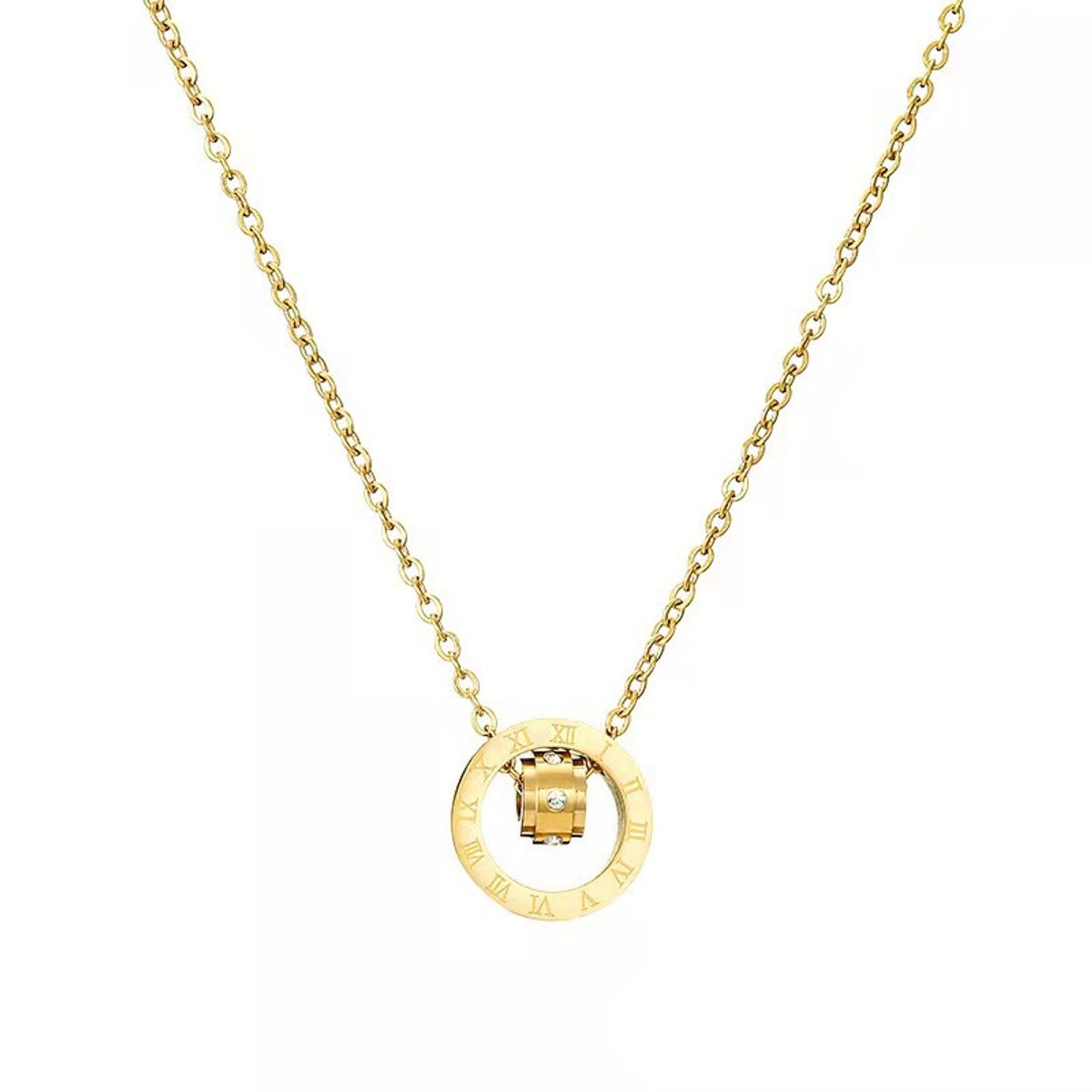 VATYERTY - Collar con diseño de redondo Amarillo Oro