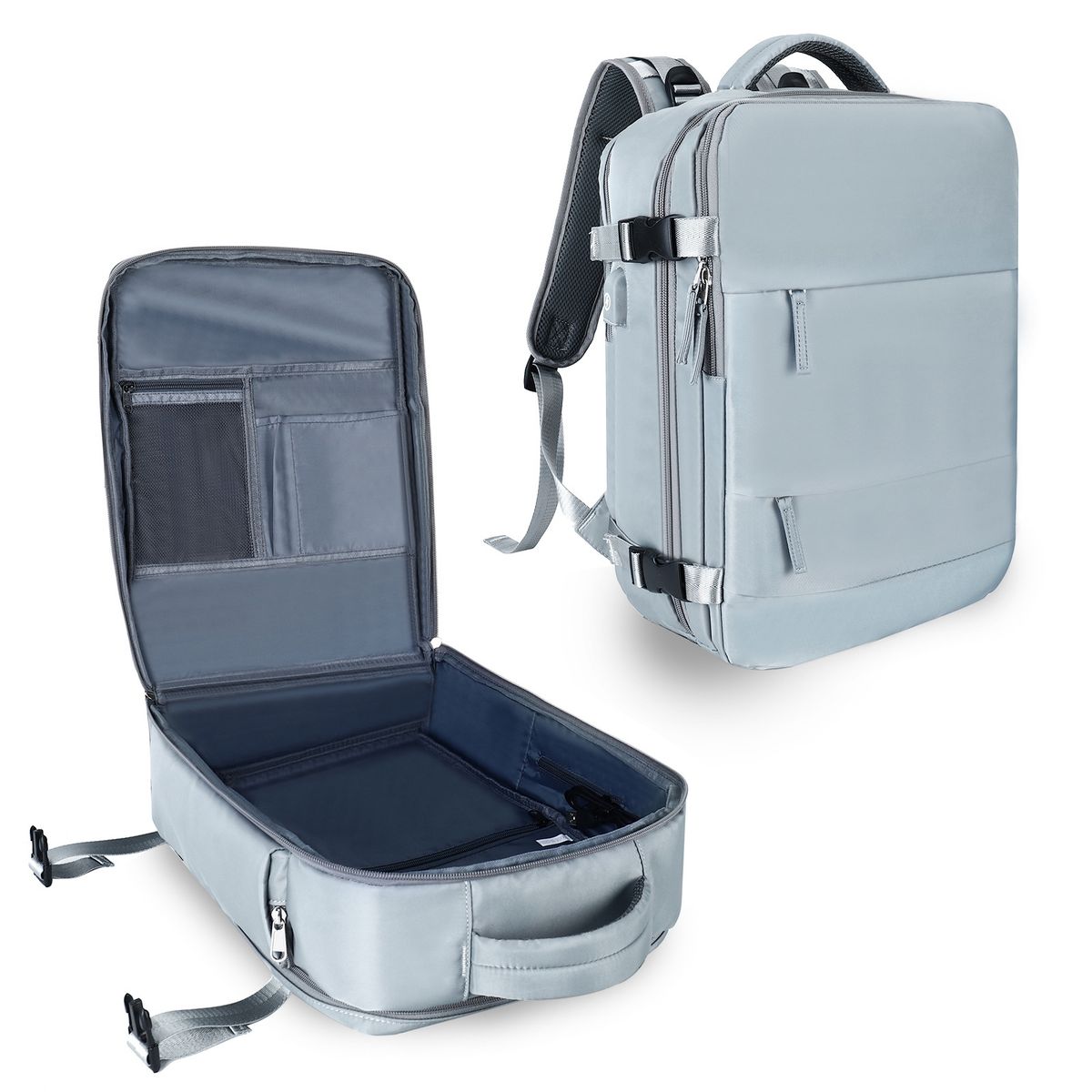 VATYERTY - Mochila De Viaje Para Hombre De Mano Gris