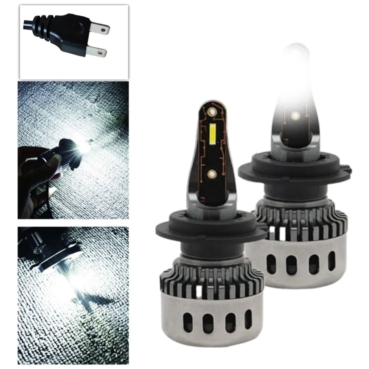 GENERICO - X2 Ampolleta Mini Turbo Led T10 Potente 12000lm Conector H7