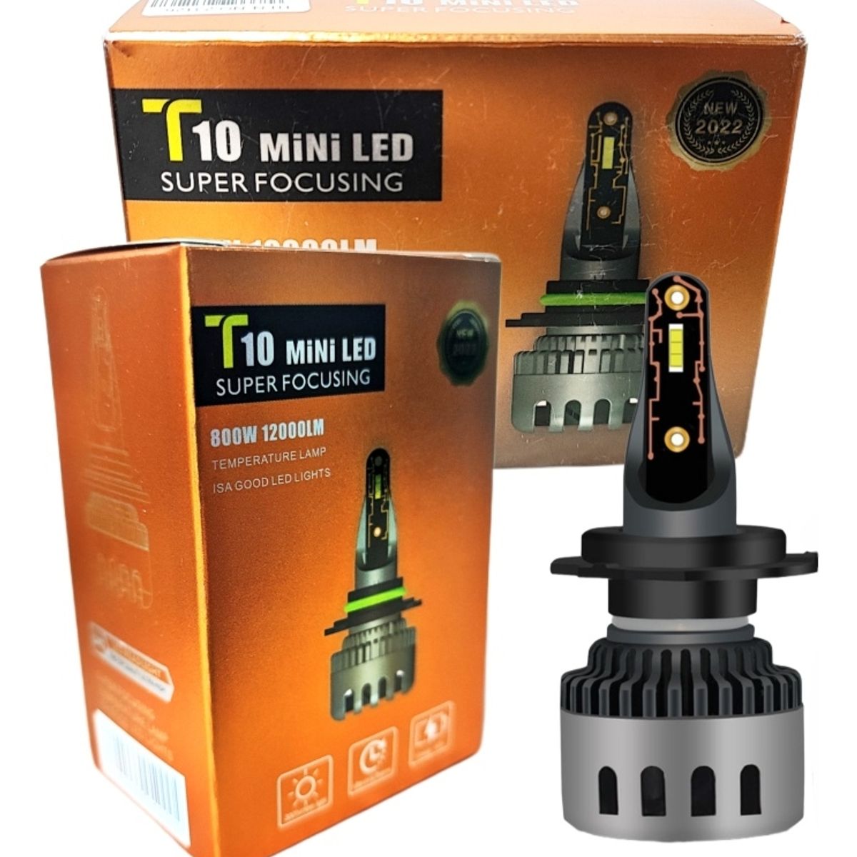 GENERICO - X2 Ampolleta Mini Turbo Led T10 Potente 12000lm Conector H7