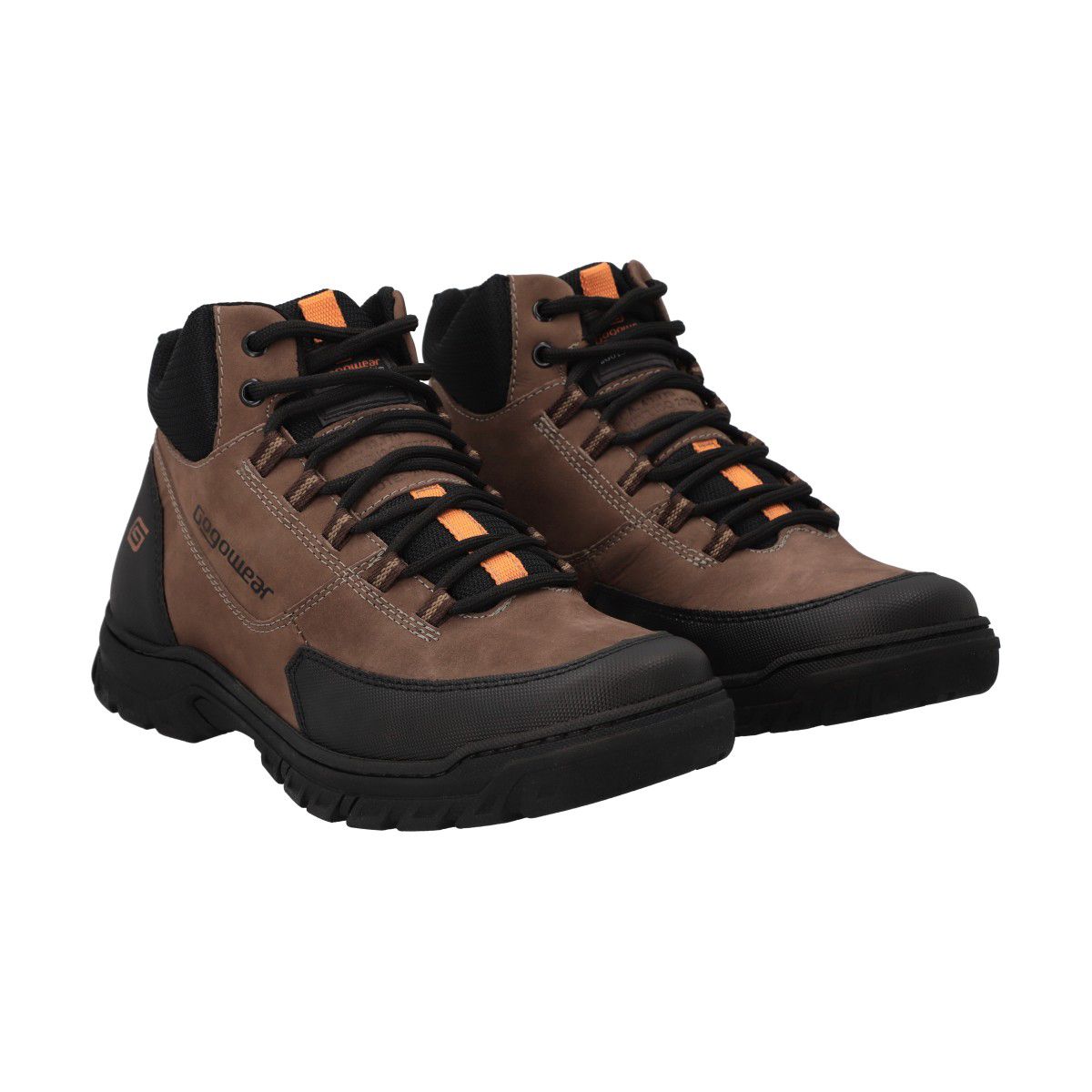 GOGOWEAR - Botín Hombre Trekking Negro/Marrón Strong Gogowear