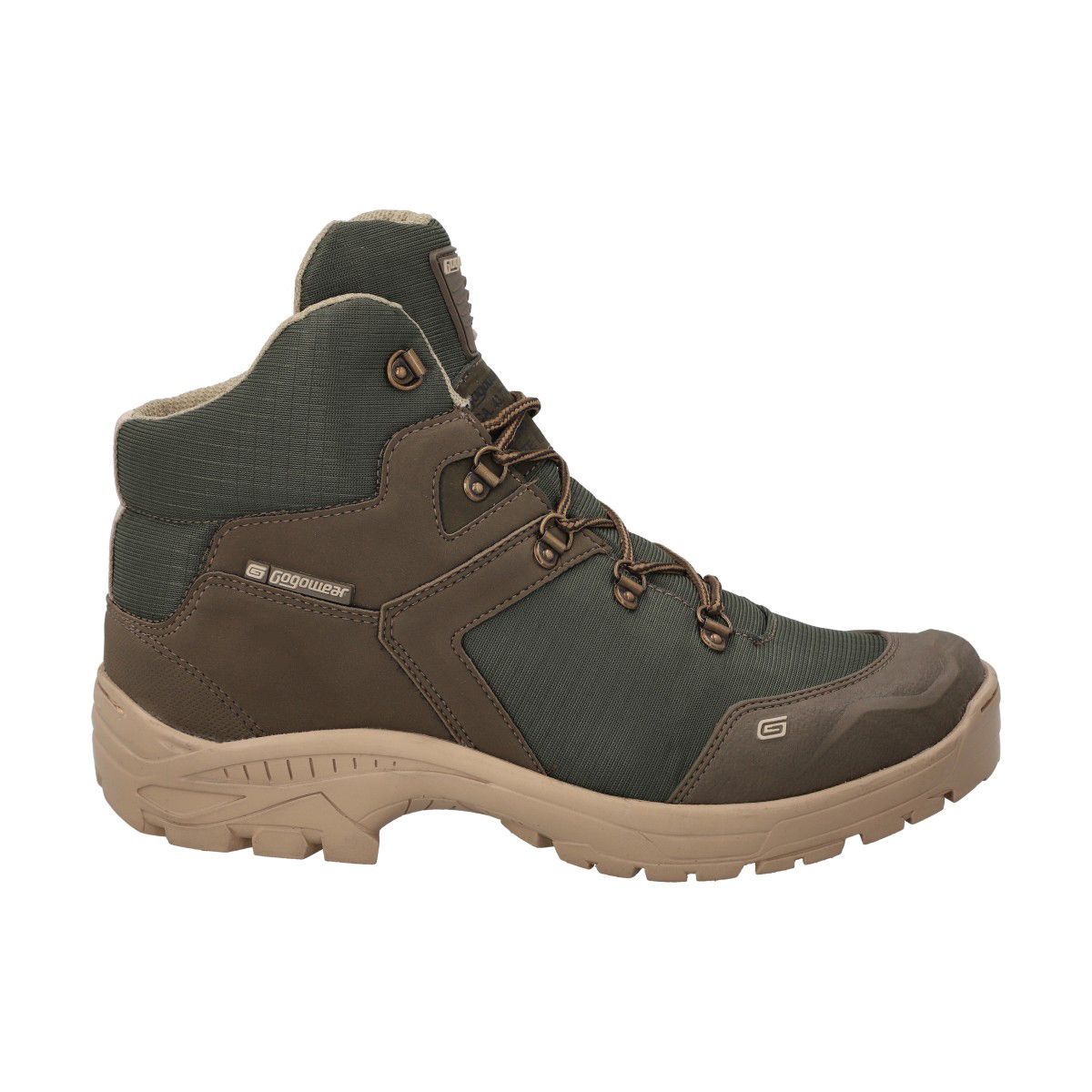 GOGOWEAR - Botín Hombre Trekking Verde/Marrón Fuga Gogowear