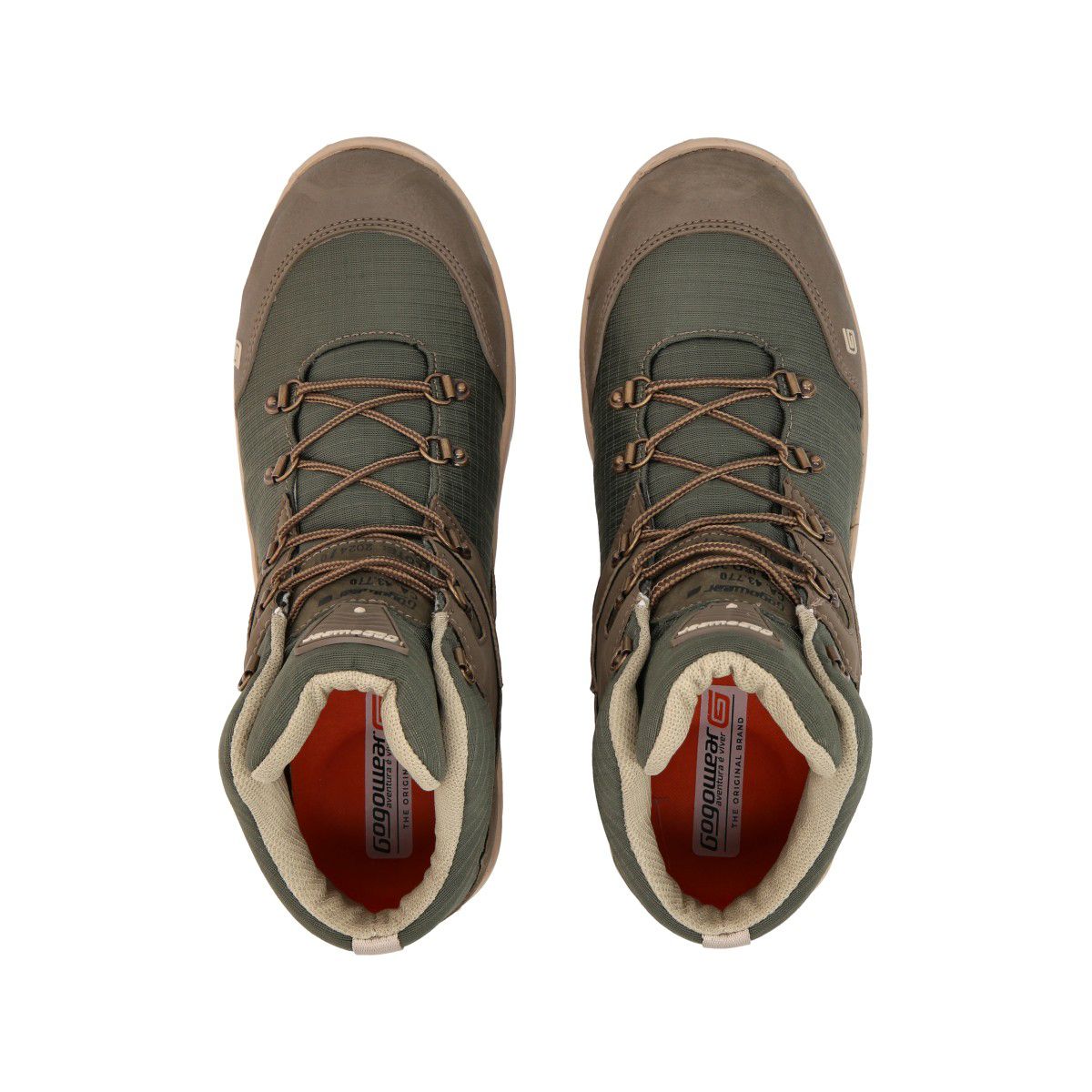 GOGOWEAR - Botín Hombre Trekking Verde/Marrón Fuga Gogowear